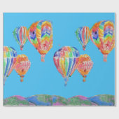 Heet luchtballonballonnen Art Waterverf Wrapping Cadeaupapier (Vlak)