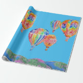 Heet luchtballonballonnen Art Waterverf Wrapping Cadeaupapier (Uitgerold)