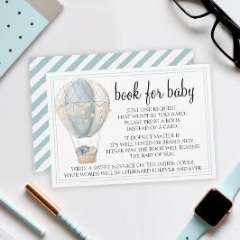 Heet-luchtballonblauw baby shower omhullingskaarte RSVP kaartje