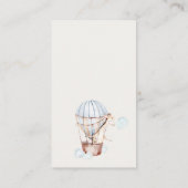 Heet-luchtballondieren LuierspoelBaby shower Informatiekaartje (Achterkant)