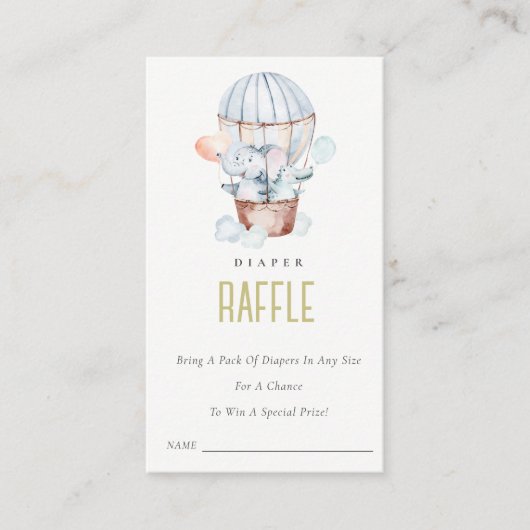Heet-luchtballondieren LuierspoelBaby shower Informatiekaartje (Voorkant)