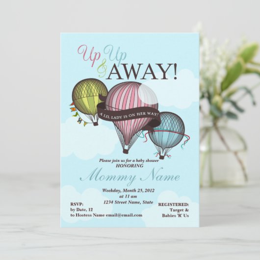 Heet-luchtballondoucheruimte Kaart (Staand voorkant)