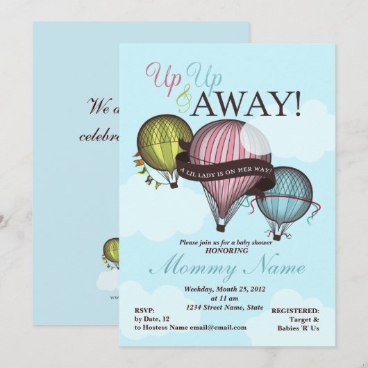 Heet-luchtballondoucheruimte Kaart (Voorkant / Achterkant)