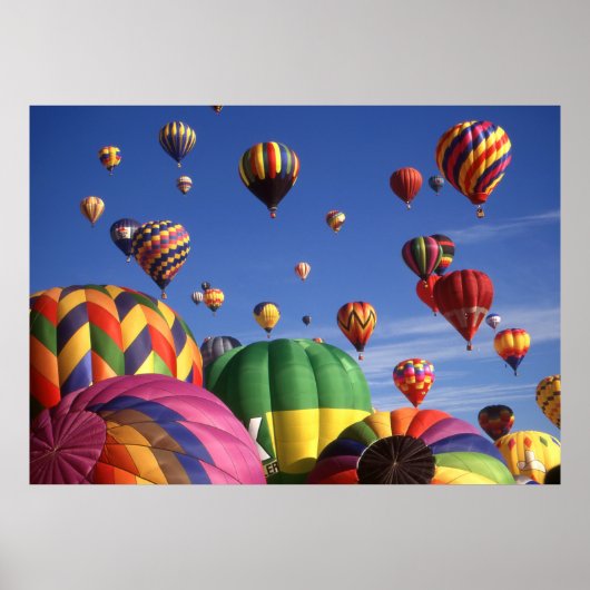 Heet-luchtballonnen Albuquerque - Fotofoto's afdru Poster (Voorkant)