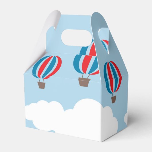 Heet luchtballonnen boven de wolken bedankdoosjes (Voorkant Zijde)