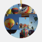 Heet luchtballonnen foto kerstversiering collage keramisch ornament (Voorkant)