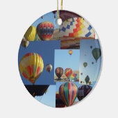 Heet luchtballonnen foto kerstversiering collage keramisch ornament (Links)