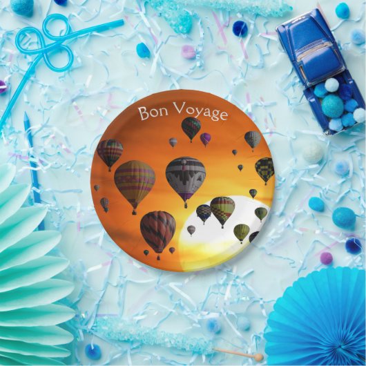 Heet luchtballonnen in bord voor vliegpapier (Feest)