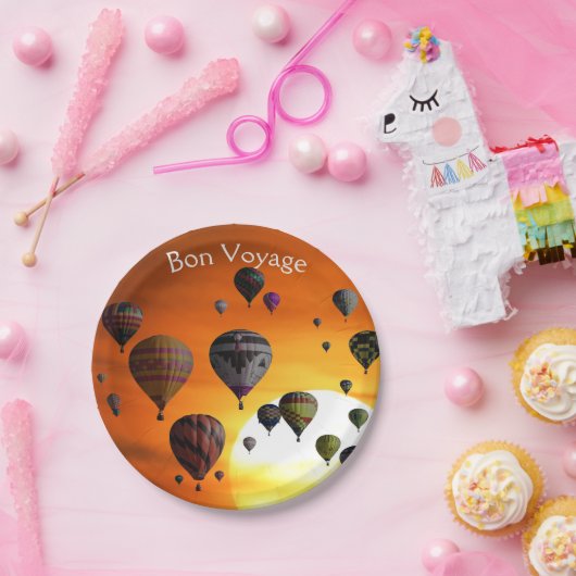 Heet luchtballonnen in bord voor vliegpapier (Feest)