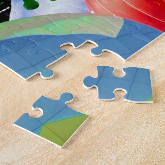 Heet luchtballonnen in de wolken Jigzaag Puzzle Legpuzzel (Zijkant)