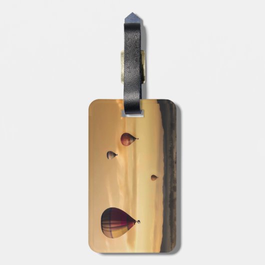 Heet luchtballonnen in Golden Skies Bagagelabel (Achterkant verticaal)