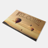 Heet luchtballonnen in Golden Skies Welkom Deurmat (Schuin)