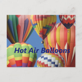 Heet luchtballonnen in heldere kleuren! Briefkaart