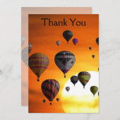 Heet luchtballonnen in vlucht Hartelijk dank Bedankkaart (Voorkant / Achterkant)