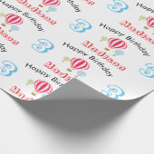 Heet luchtballonnen ontwerp Birthday - aangepaste Cadeaupapier (Hoek)