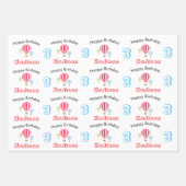 Heet luchtballonnen ontwerp Birthday - aangepaste  Inpakpapier Vel (Voorkant 2)