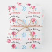 Heet luchtballonnen ontwerp Birthday - aangepaste  Inpakpapier Vel (In situ)