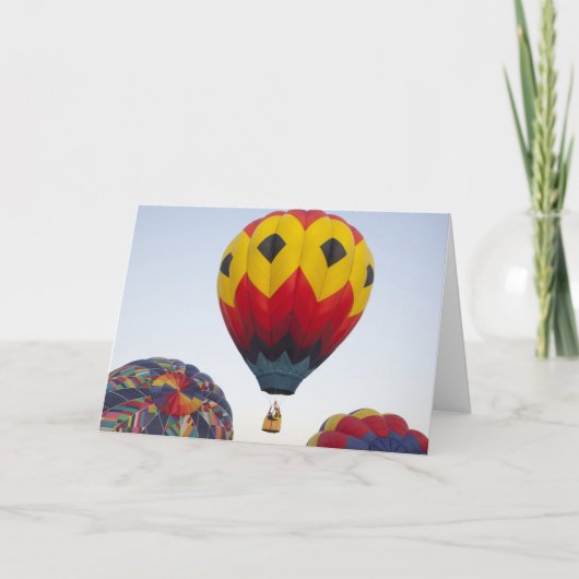 Heet-luchtballonnen openen feestdagen kaart (Voorkant)