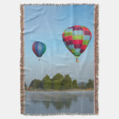 Heet luchtballonnen over een meer, NZ Deken (Voorkant Verticaal)