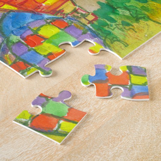 Heet-luchtballonnen Race-woestijnberg Zonneopje Legpuzzel (Zijkant)