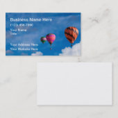 Heet luchtballonnen Thema Eenvoudig Visitekaartje (Voorkant / Achterkant)