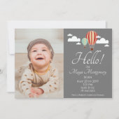 Heet Luchtballonnen & Wereldkaart Geboorteaankondi Kaart (Voorkant)