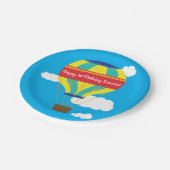 Heet luchtballonvaarder 1 e verjaardag papieren bordje (Gekanteld)