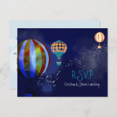 Heet luchtballonvaarding RSVP Uitnodiging Briefkaart (Voorkant / Achterkant)