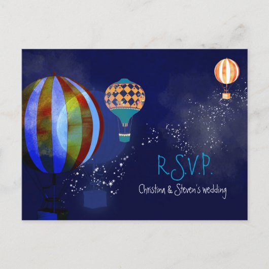 Heet luchtballonvaarding RSVP Uitnodiging Briefkaart (Voorkant)
