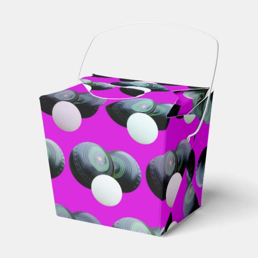 Heet magenta gazon kommen patroon, bedankdoosjes (Voorkant Zijde)