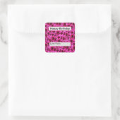 Heet magenta Geranium Flowers Vierkante Sticker (Tas)
