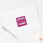 Heet magenta Geranium Flowers Vierkante Sticker (Envelop)
