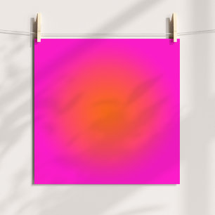 Heet Magenta Roze en Helder Oranje Aura Ombre Poster