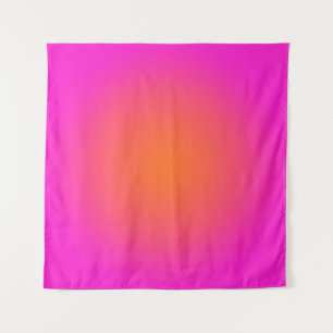Heet Magenta Roze en Helder Oranje Aura Ombre Wandkleed