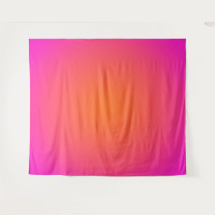 Heet Magenta Roze en Helder Oranje Aura Ombre Wandkleed
