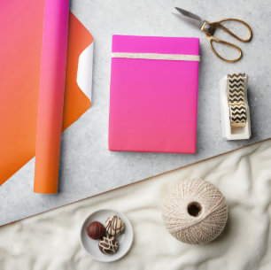 Heet Magenta Roze en Helder Oranje Ombre Cadeaupapier
