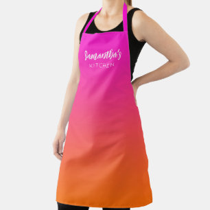 Heet Magenta Roze Helder Oranje Ombre Persoonlijk Schort