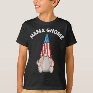 Heet Mama Gnome Familie Grappig Amerikaanse vlag T-shirt