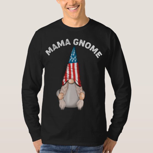 Heet Mama Gnome Familie Grappig Amerikaanse vlag T-shirt (Voorkant)