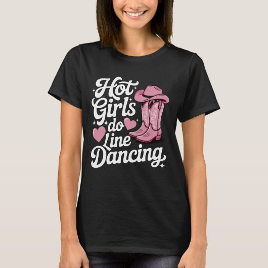 Heet meisje doet lijn-dansen t-shirt (Voorkant)