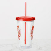 Heet meisje leest boeken acryl drinkbeker (Rechts)