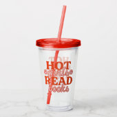 Heet meisje leest boeken acryl drinkbeker (Achterkant)