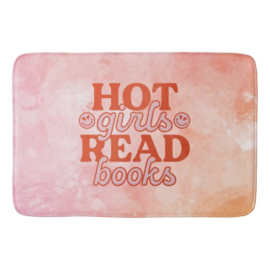 Heet meisje leest boeken badmat (Voorkant)