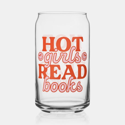 Heet Meisje Leest Boeken Blikvorm Glas (Voorkant)