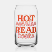 Heet Meisje Leest Boeken Blikvorm Glas (Achterkant)