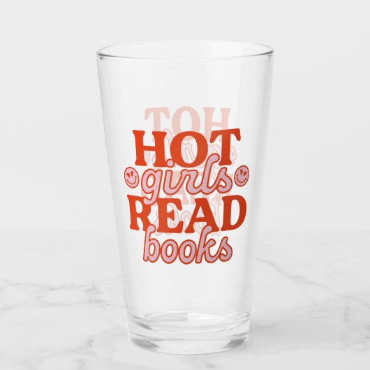 Heet Meisje Leest Boeken Glas (Voorkant)