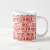 Heet Meisje Leest Boeken Grote Koffiekop (Rechts)