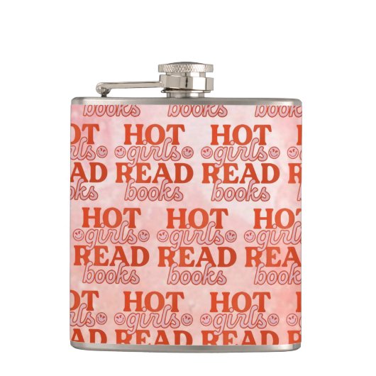 Heet Meisje Leest Boeken Heupfles (Voorkant)