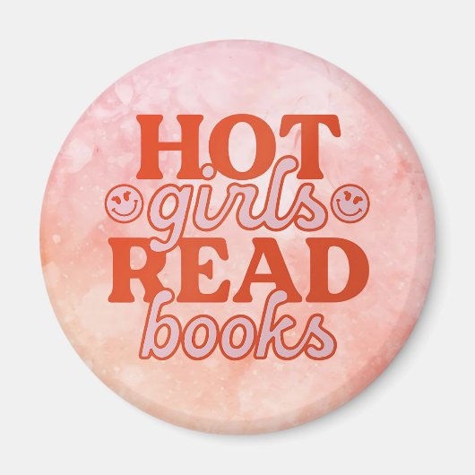Heet meisje leest boeken magneet (Voorkant)