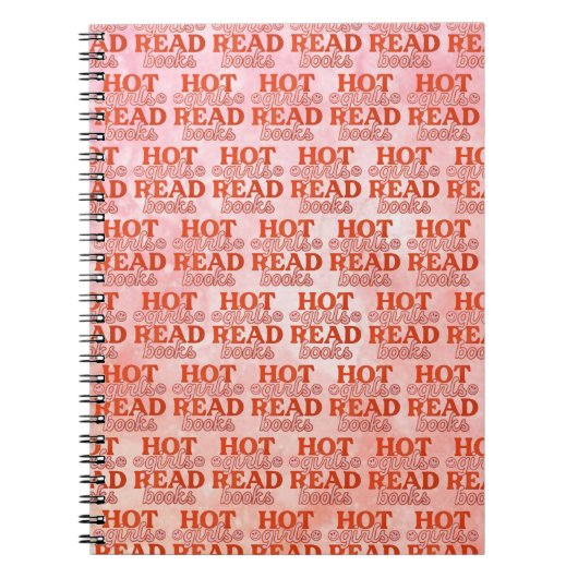 Heet meisje leest boeken notitieboek (Voorkant)
